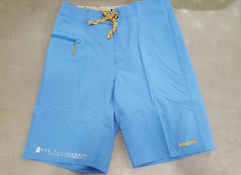 Board Shorts.  Embroidery on right shorts bottom.