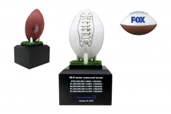 Wooden base, turf platform and pegs for a custom printed & personalized mini-football
