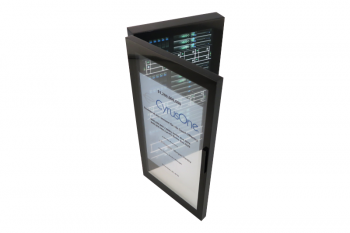 Server cabinet with a swinging door